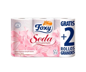 PAPEL HIGIÉNICO FOXY SEDA 4+2 ROLLOS