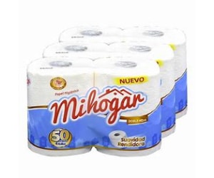 PAPEL HIGIÉNICO MIHOGAR 2 CAPAS 12 ROLLOS